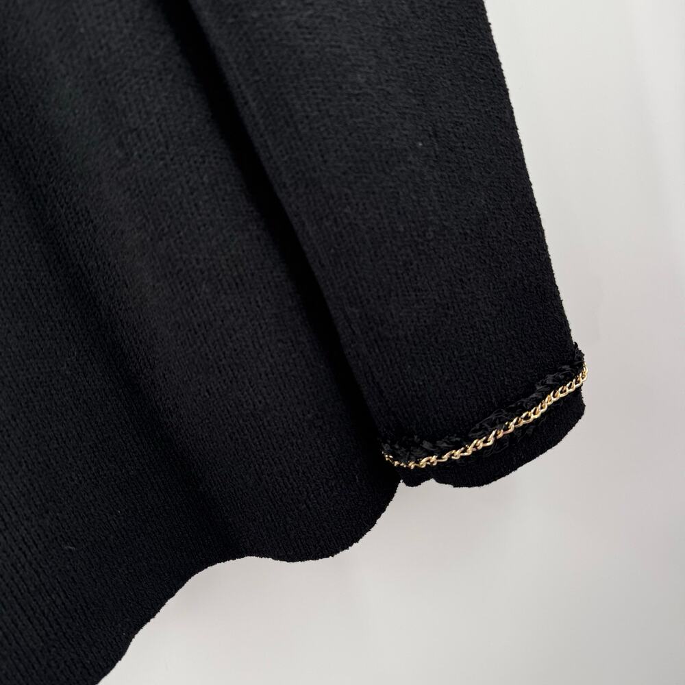 Endless Rose Cardigan Womens Size Small NWT Chain Trim Black Gold Sweater Blazer - Picture 12 of 16